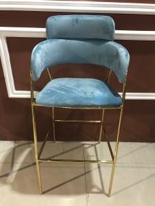 China Strong Load Bearing 49cm Flannel Wrought Iron Bar Chair wholesale