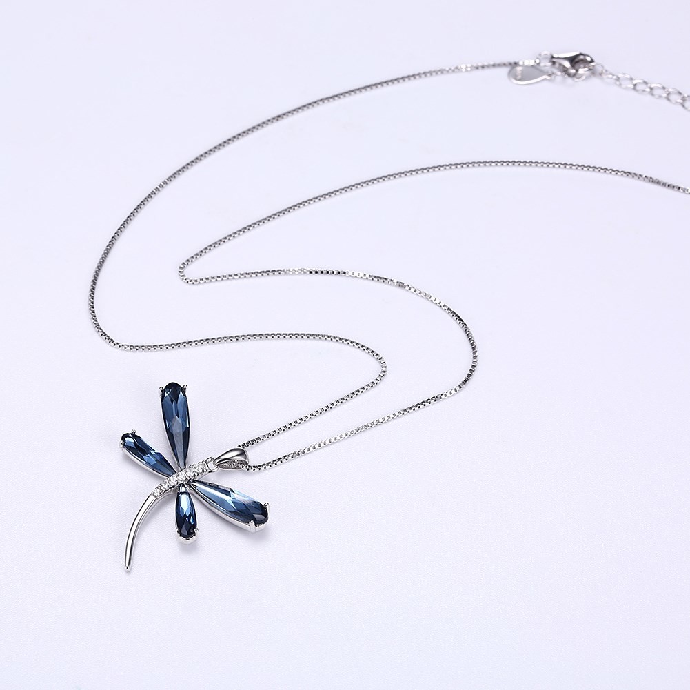 29mm 5 Gram Dragonfly Pendant Necklace 20in S925 Silver Necklace SGS