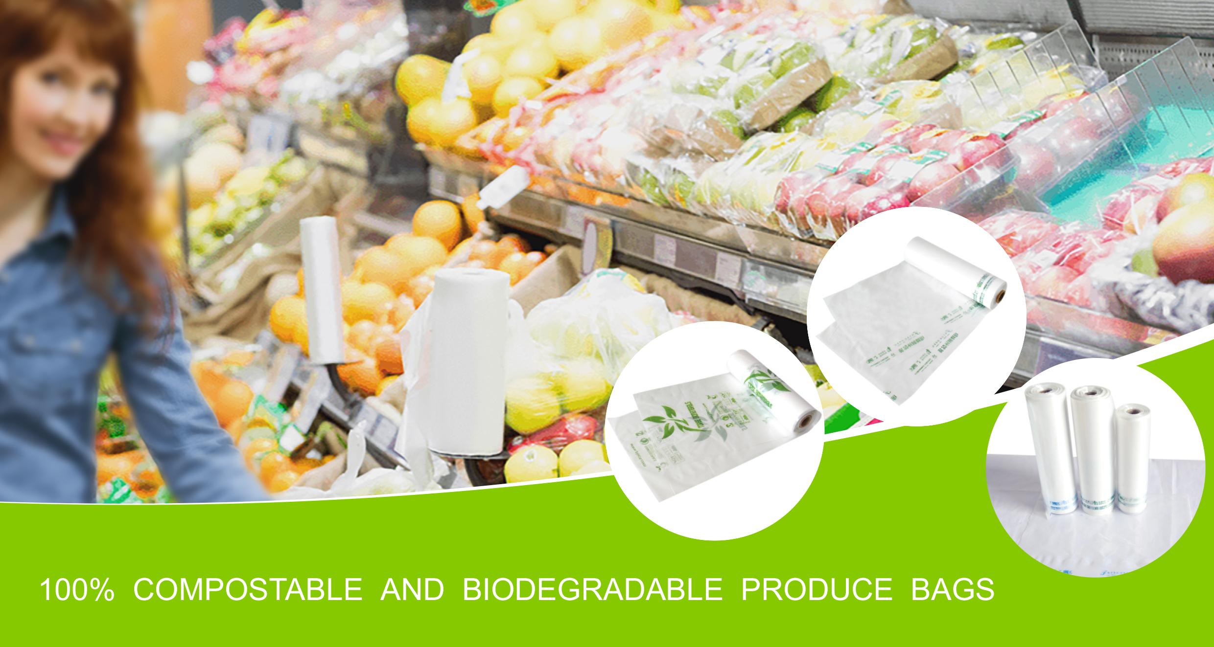 Food produce bag, fruit produce bags, pack 100% Compostable Bags Biodegradable Bags Dog 100% Biodegradable Dog Poop Bags
