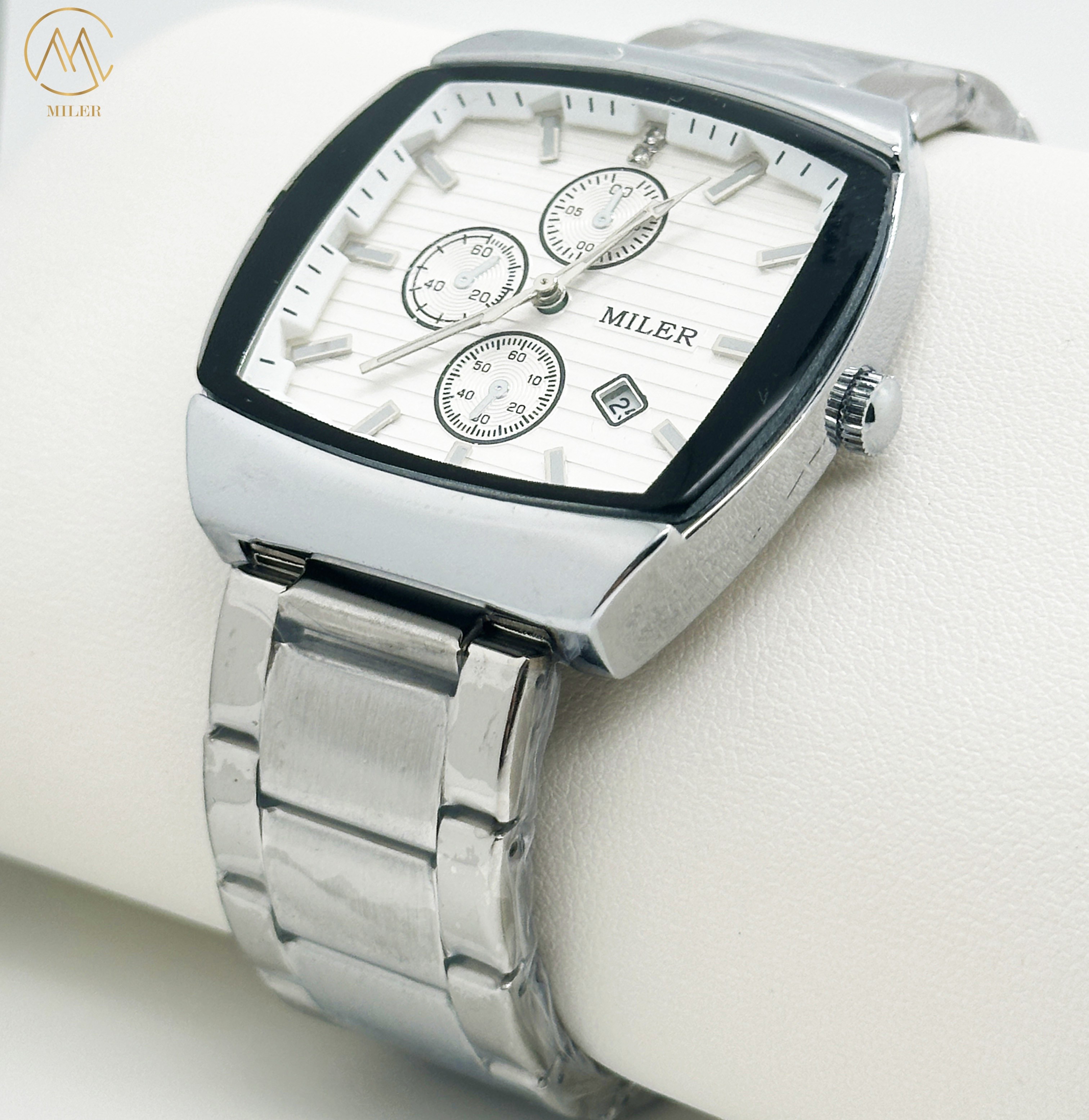 Luxury Business Waterproof Male Lady Luminous Date Stainless Steel Square Quartz Watch