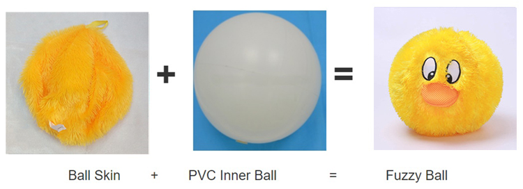 Children Inflatable Fuzzy Ball With Pvcand Polyester Material FB-H