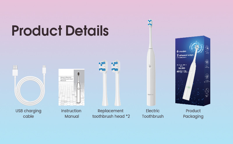Smart Sonic Electric Toothbrush Ergonomic Design Soft for Teeth Whitening AI Sensor-Based Activation Travel-friendly