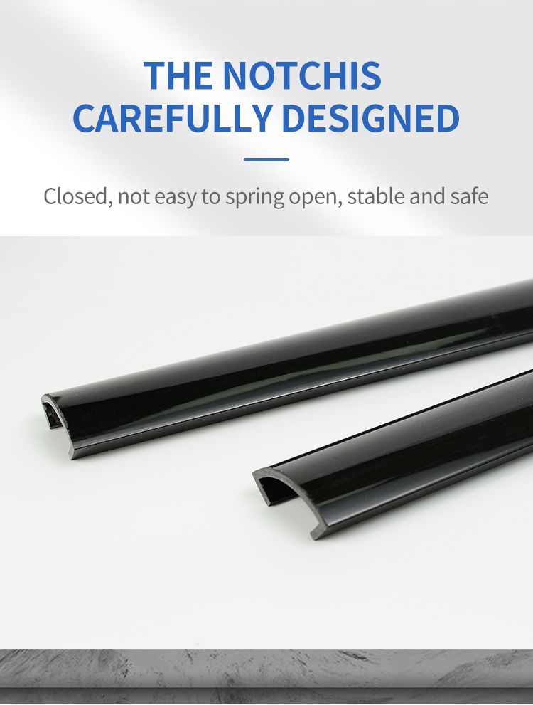 Black Semicircular Building Profile PVC Decorative Cover Extrusion Profiles