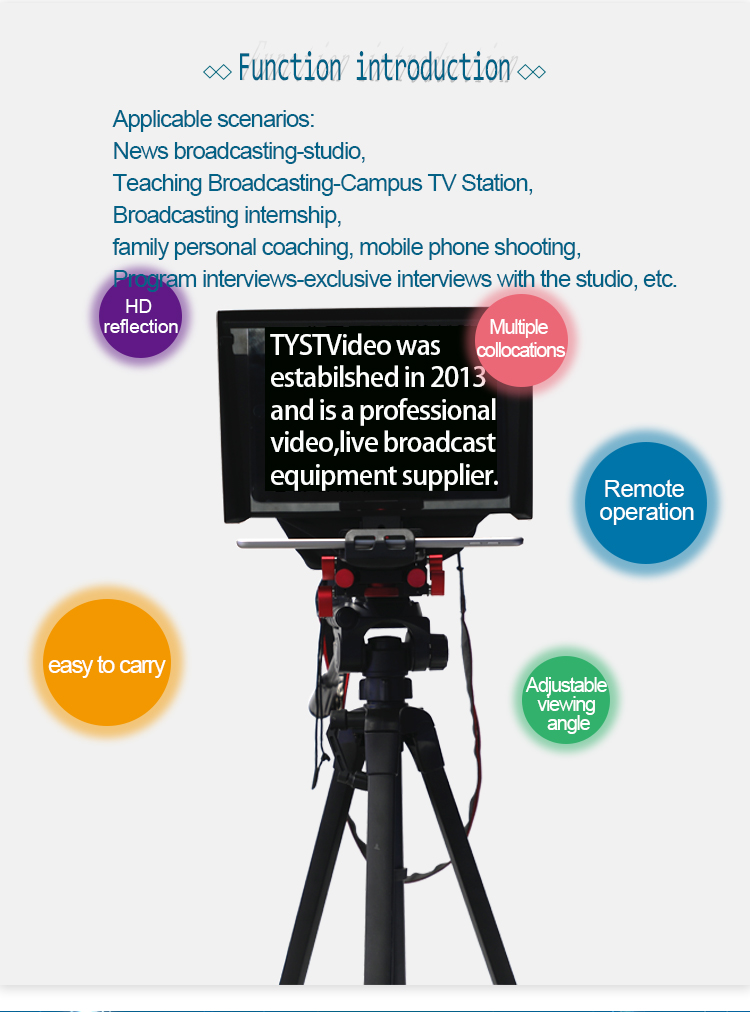 TYST Universal Portable Remote Control Prompter for Tablet/DSLR Camera Live Broadcasting