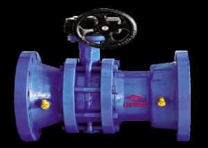 China Ductile Cast Iron Flanged Butterfly Valve Blue Anticorrosive 1.0 /1.6 Mpa wholesale
