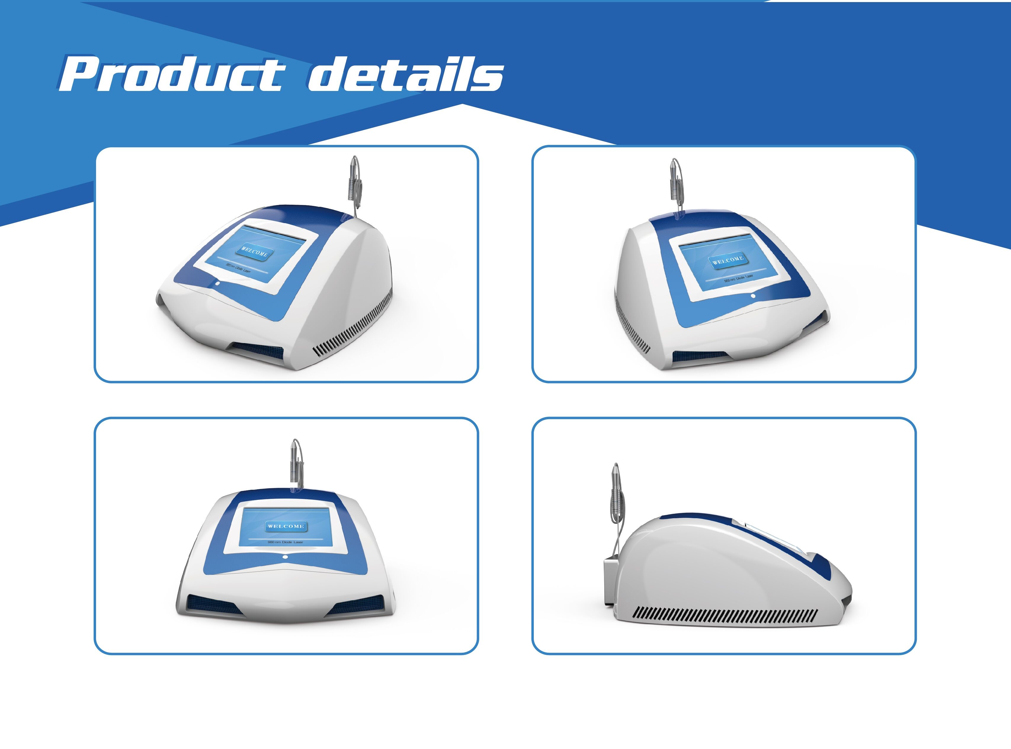 980nm laser spider vein removal, skin tag removal, vascular removal machine