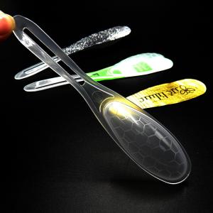 China Biodegradable Honey Plastic Spoon 3g 130*27*12.7mm with aluminium foil seal wholesale