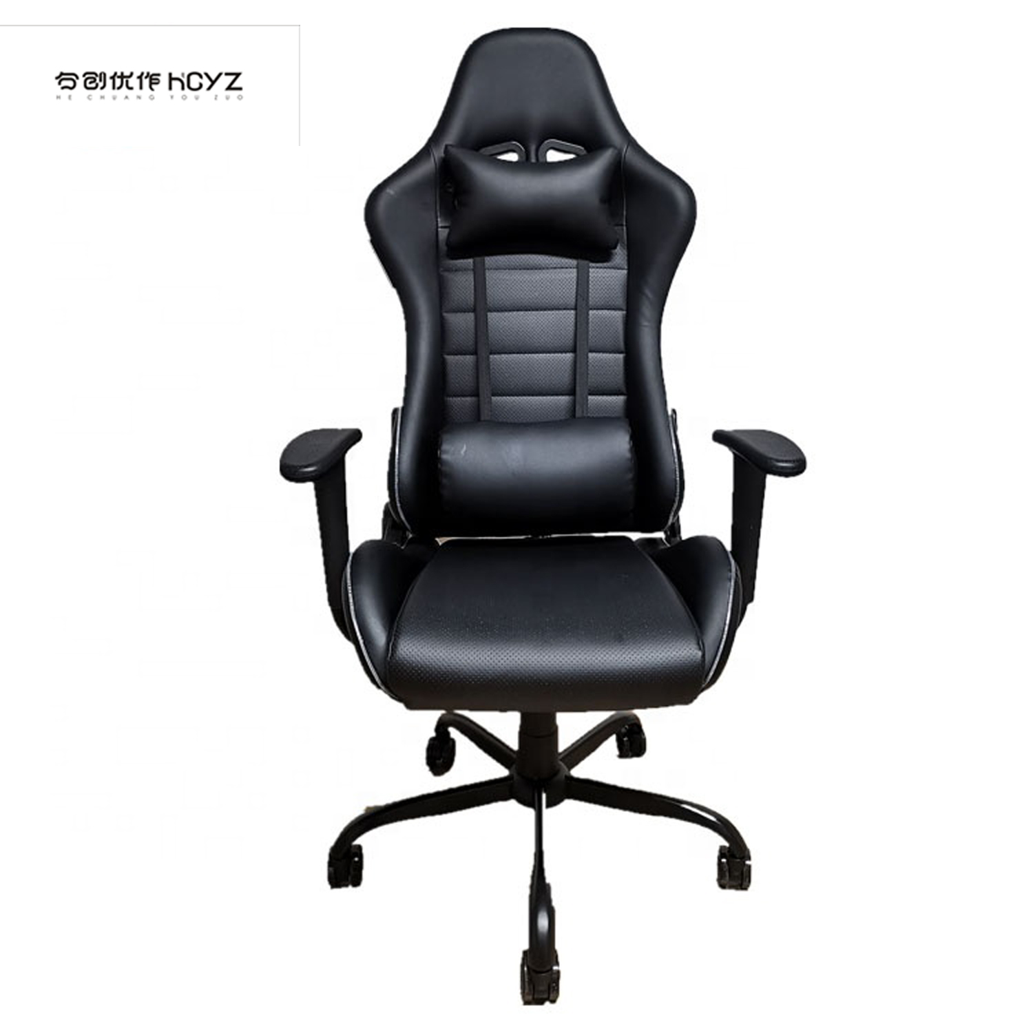 Comfortable Ergonomic PU Leather Gaming Chair with Massage Function and LED Light