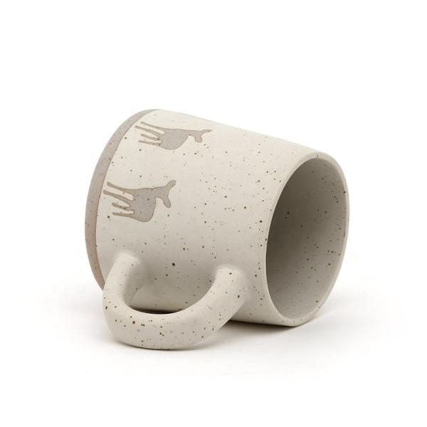 Handmade Christmas Coffee Mug Ceramic Stoneware Mugs Gift Ceramic Mug With 3D Deer Silk Print