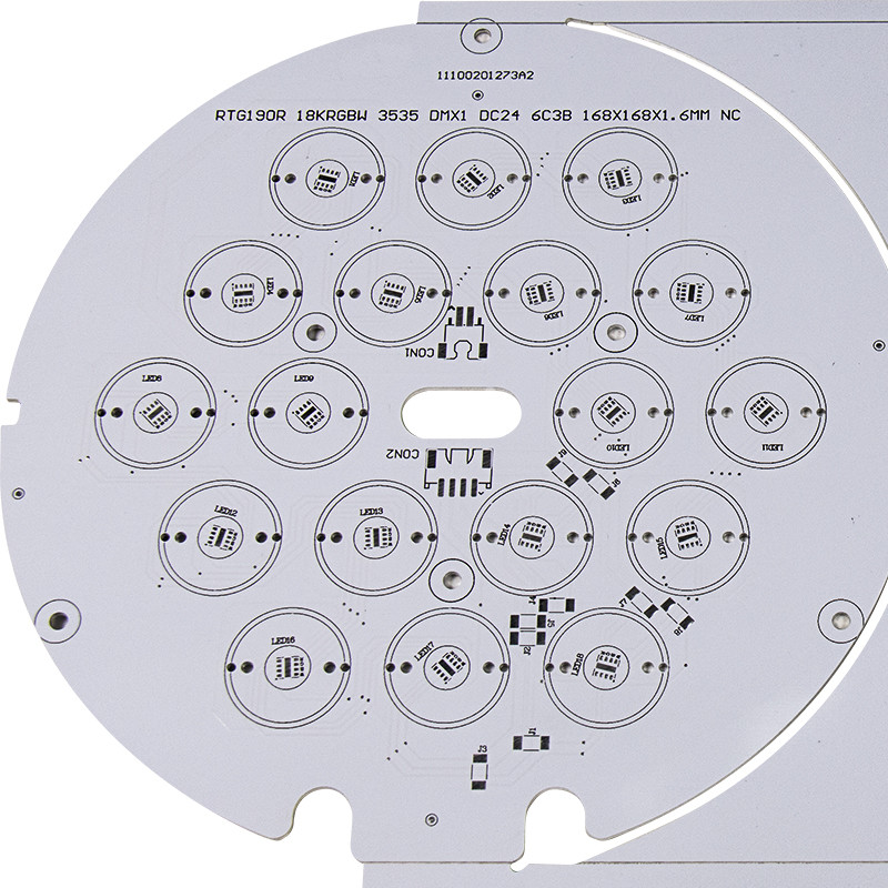 Thickness 1.6mm 2.0mm Custom LED Circuit Board Aluminum Base