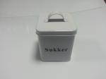 Metal Tin Cookie Containers , Rectangle Tin Case With Handle, 0.25m Thickness