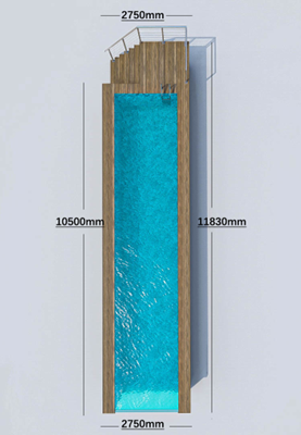 24m3 Pool Water Capacity Acrylic Swimming Pool Glass Walls with 90mm Thickness