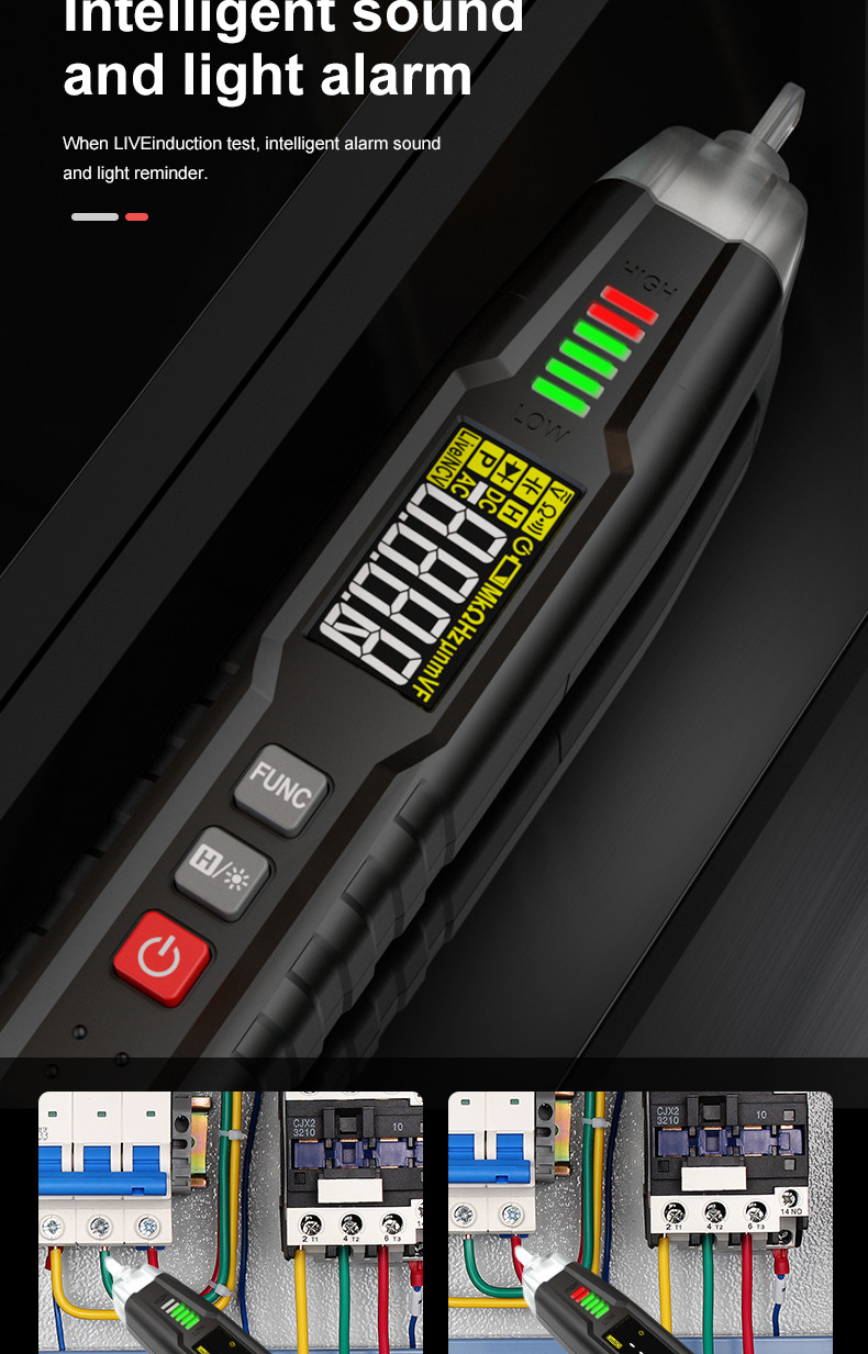 HT122 Digital Pen Type Multimeter DC AC Voltage Tester Smart Multi-meter NCV Phase Sequence Auto Ranging Multimetre
