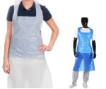 Restaurant Kitchen Biodegradable Disposable Aprons , PE CPE Blue Plastic Apron
