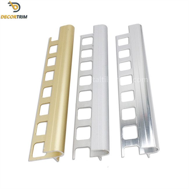 Matt Silver Stair Nosing Tile Trim Bullnose Edge For Decoration Protection