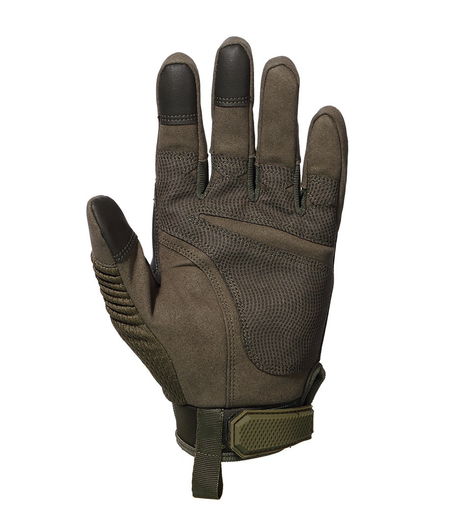 SWAT Polyester Military Tactical Gloves With Knuckle Protection Perforated Microfiber