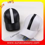 QF17019 Sun Accessory customized wholesale PU leather baseball caps and hats