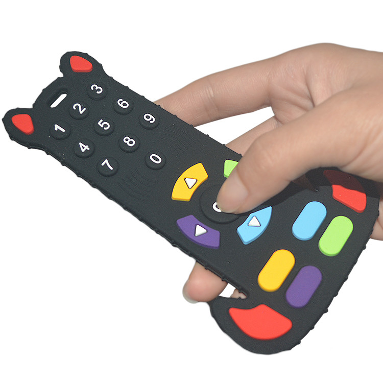 BPA Free Silicone Baby Teether TV Remote Control Shape Food Grade Soft Teething Toy