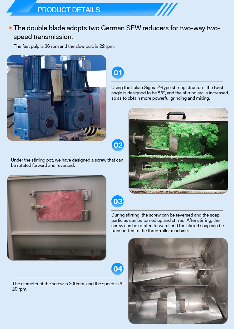 220v Voltage and SUS304 Material Soap Mixer/Soap Noodles Mixing Machine for Production