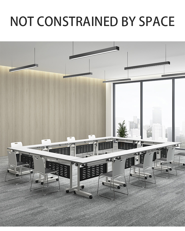 General Movable Splicing Folding Training Table With Wheels Flip Long Table Teaching Office Furniture Combination