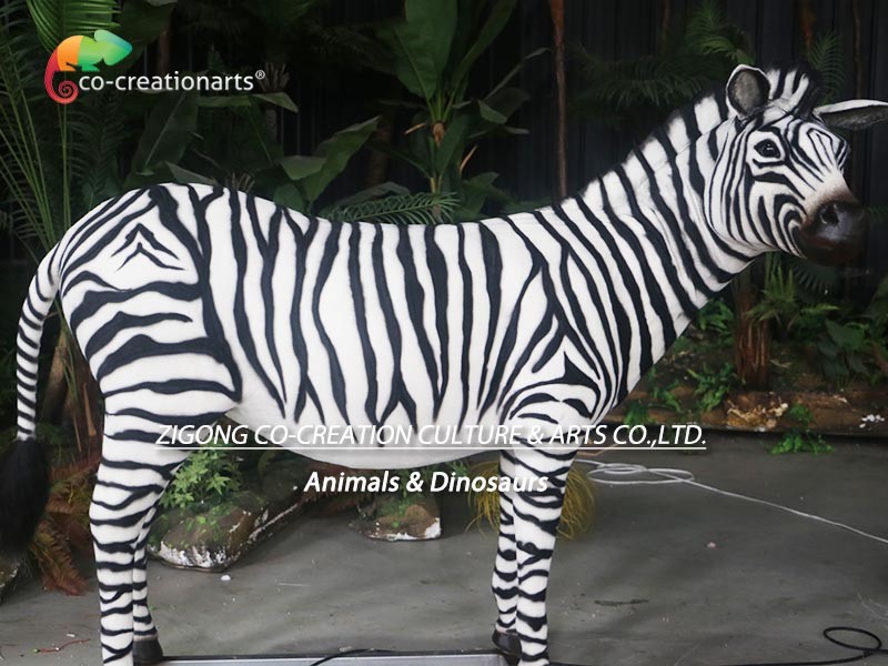 Simulated Moveable Zebra Realistic Animatronic Animals For Zoo Exhibition Amusement Park