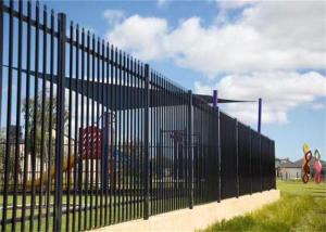 China 6FTX8Ft Black Powder Coated Steel Security Garrison Fence Steel Fence wholesale