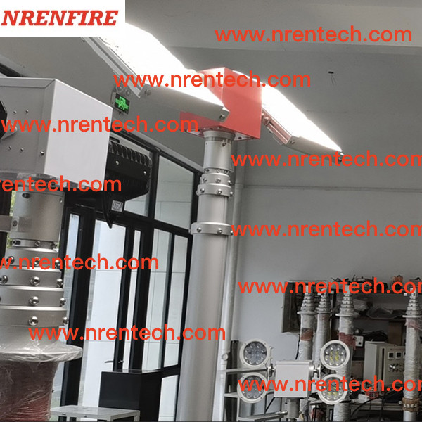 6m pneumatic telescopic mast lighting tower 4x180W LED lights- fire tender mounted telescopic mast light