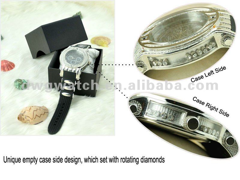 Hip Hop Luxury Men Watch with Bling Bling Watch Face