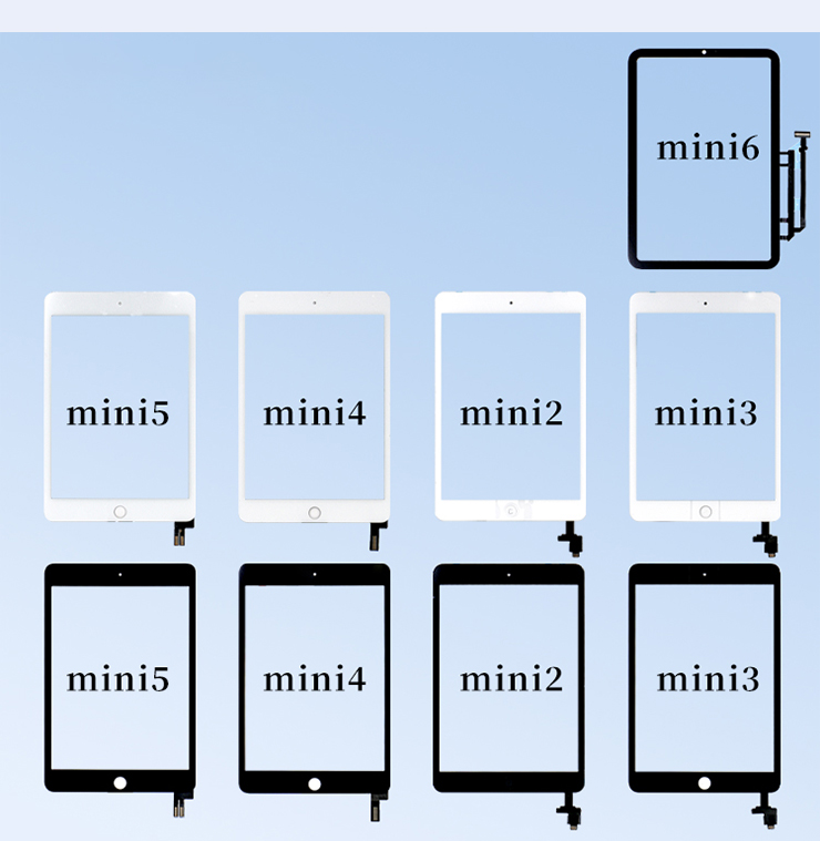 Other Compatible Touch Screen Glass Repair Parts for iPad Mini 5 to Fix Broken Pad Screen