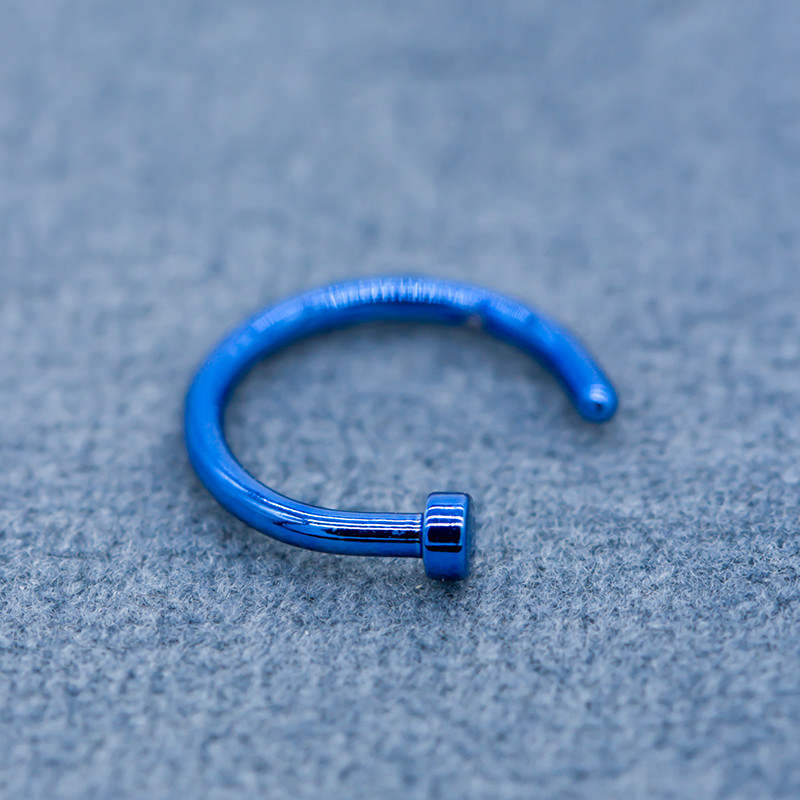 18G 8mm Surgical Steel Nose Piercing 18G Blue Nose Stud C Hoop