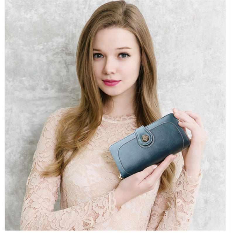 Low MOQ Mix Models Women's Long Zipper Wallet Newest Anti-Theft Selection