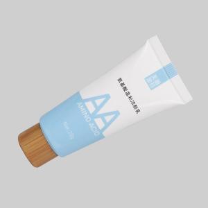 China 20-60ml Bamboo Tube Packaging Custom Empty Cosmetic Squeeze Plastic Facial Cleanser Tube wholesale
