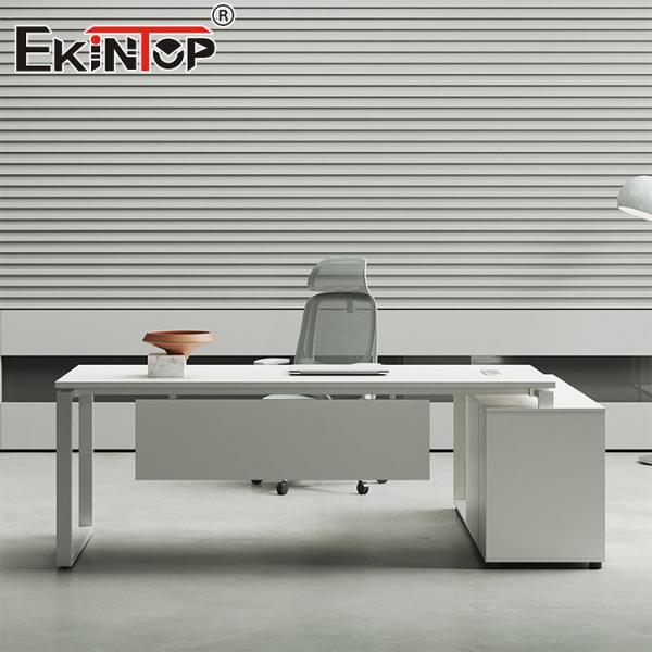 Modern Style Office Desk with Stylish Side Cabinet All Modern Desk