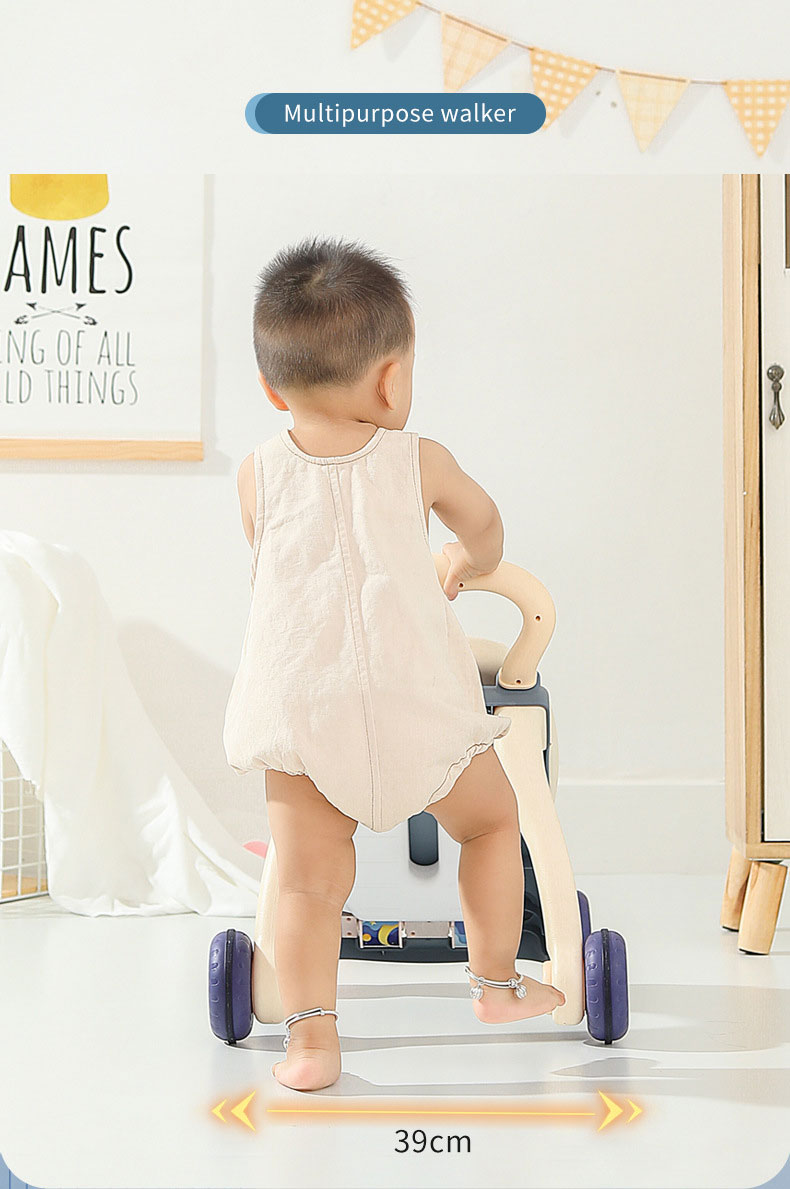 Foldable Sit Stand Early Push Toys Activity Center for Toddler Learning to Walk Baby Walker Infant Boys Girls Pull Wheels Musical Walking