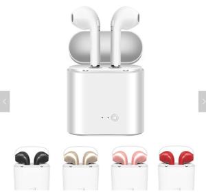 China Apple Mobile Phone Accessories 4.2v White Or Black Wireless Sports Earphones Mic With Charging Box wholesale