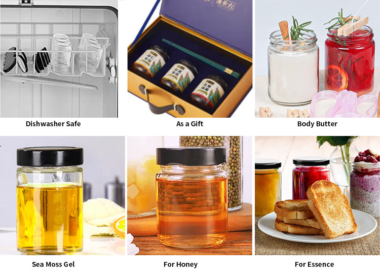 Customized Shape 380 Ml 500 Ml Canned Food Glass Jar Canning Food Jars with Lid