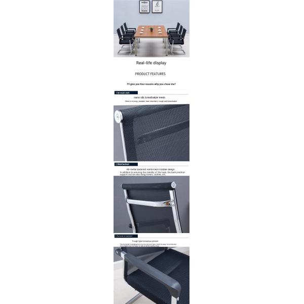 Metal Feet Bow Mesh Backrest Office Chair for Computer and Conference in Black Color