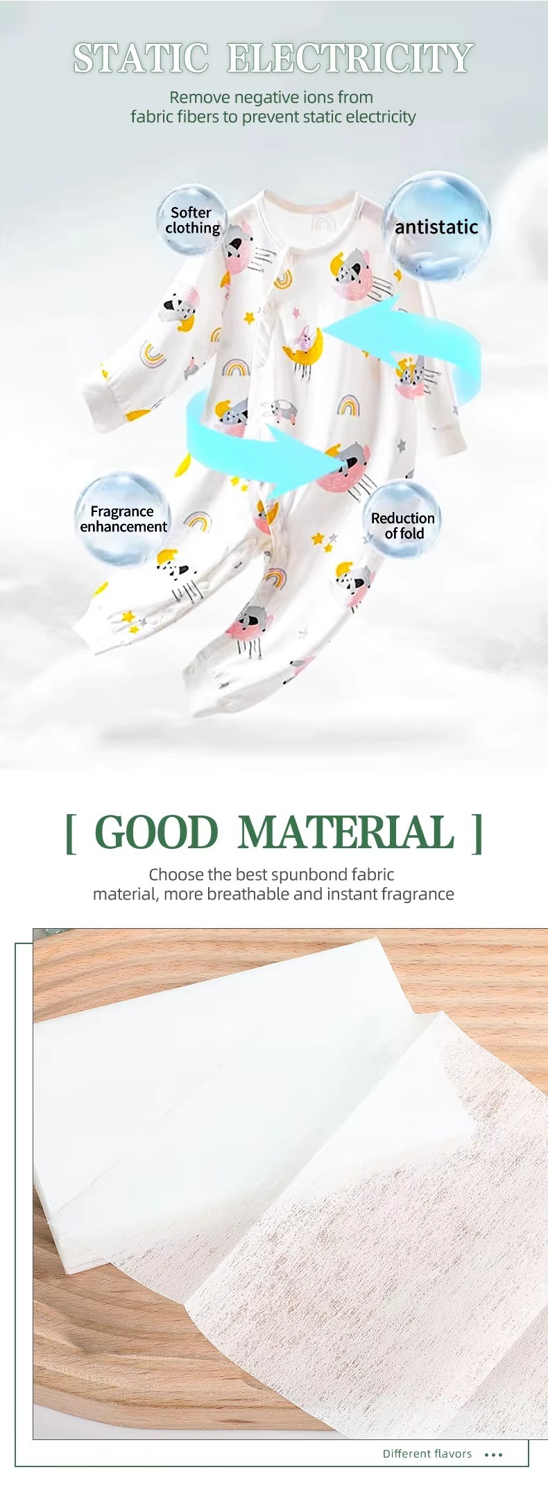 Concentrated Fabric Softener Paper Household With Nature Fragrance