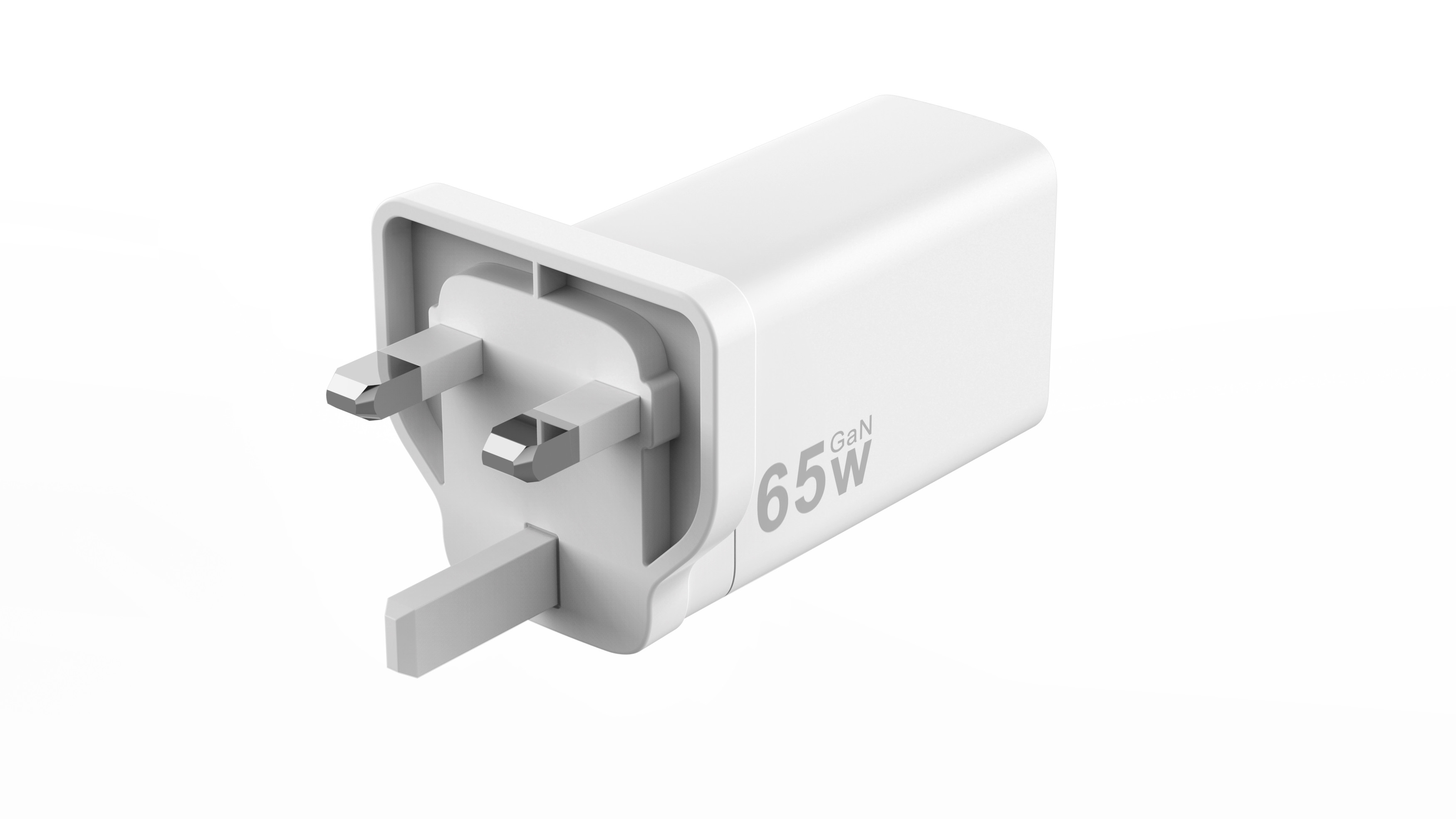 GaN Fast Charging Block 65W 3 Port USB Wall Charger Customized Logo
