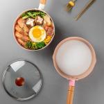 Kitchen Multi Coloured Small Cooking Pots With Wooden Handle