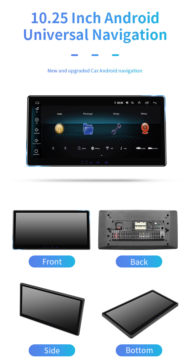 10.25 Inch Android Universal Audio Video Navigation System For Cars IPS HD Large Screen On Board Display