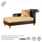 Wooden Frame Leather Indoor Chaise Lounge Chair For Hotel Bedroom