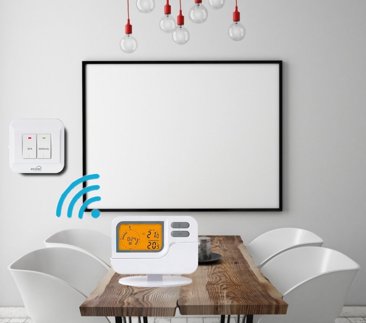 Wireless 7 Day Programmable LCD Screen Room Thermostat For Temperature Control
