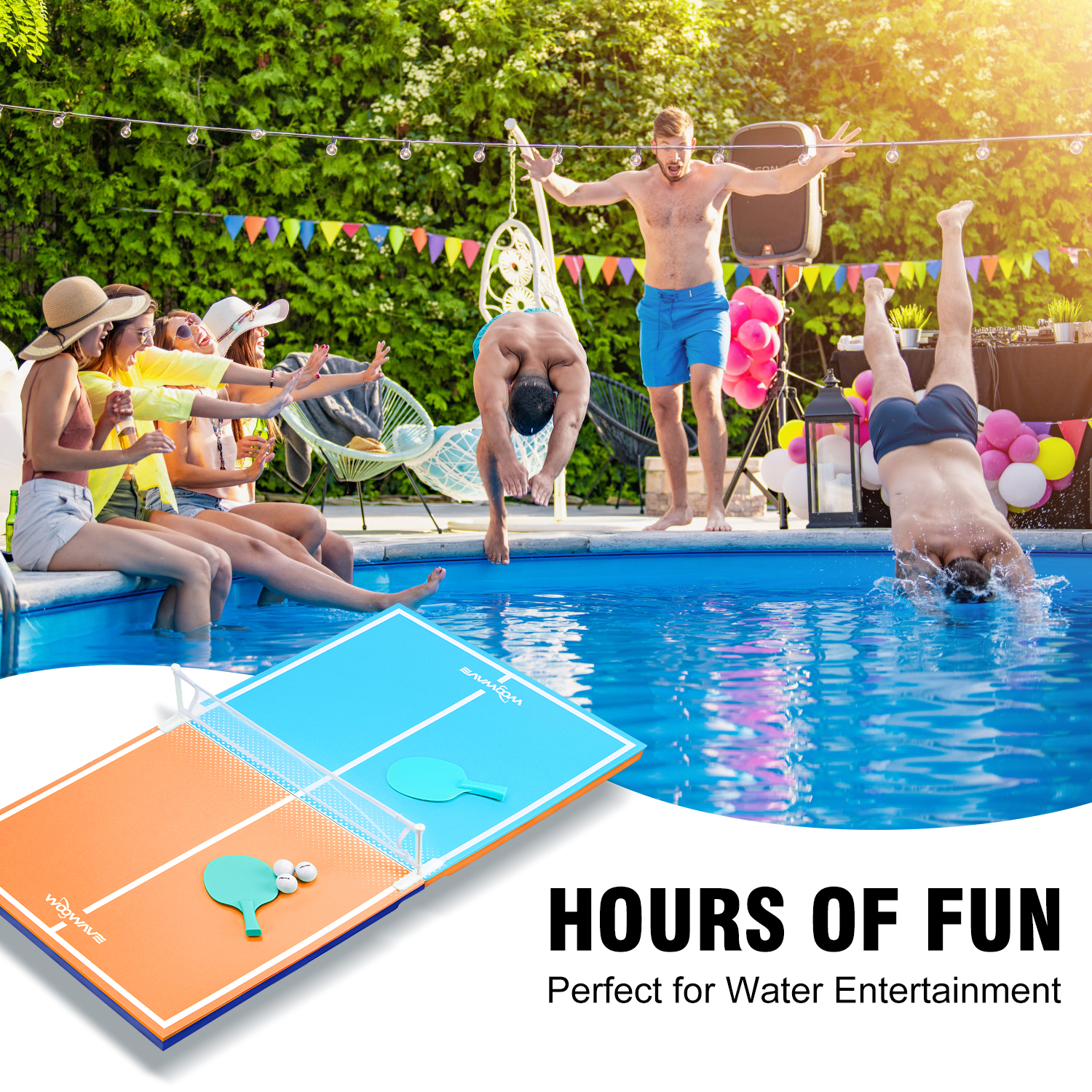 Enjoy Fun in the Sun with Water Floating Table Tennis Table Size 56*28*1.37inch Green