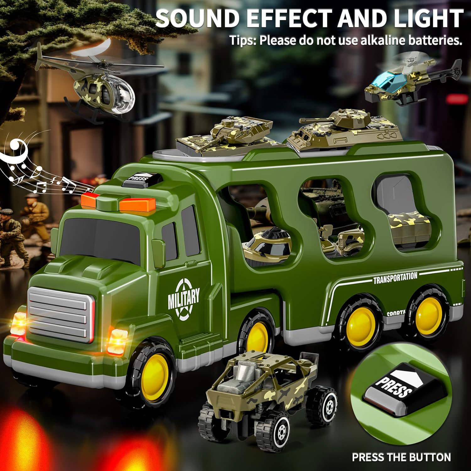 Army Men Toys and Military Truck Set for Unisex Kids Ages 0 to 24 Months