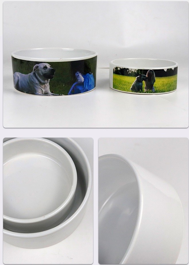 5'' 6'' Coated Ceramic Sublimation Dog Bowl Blanks Custom Sublimation Blank