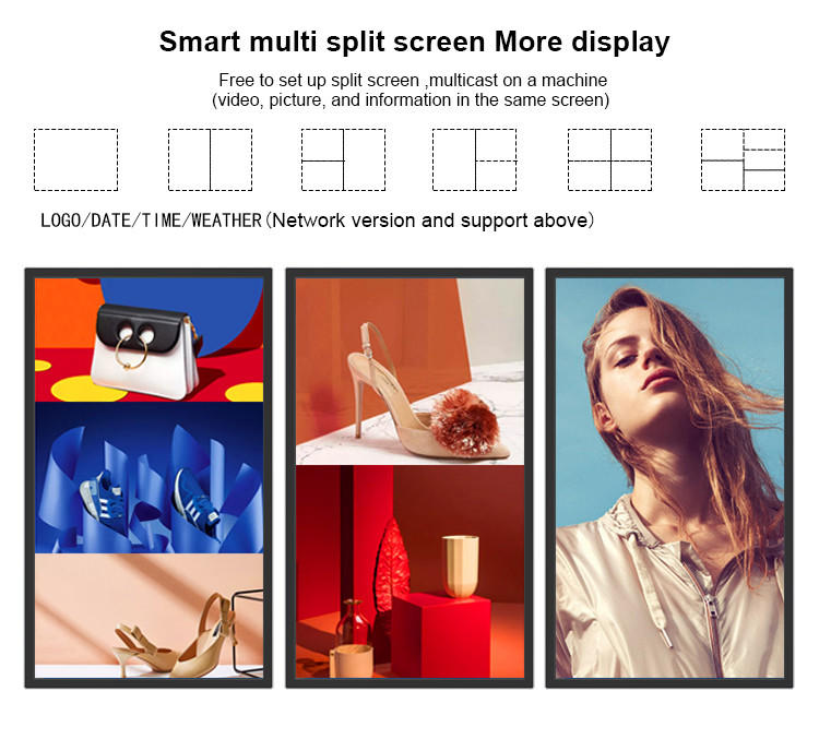 Touch Screen Wall Mount 500nits LCD Digital Signage Display