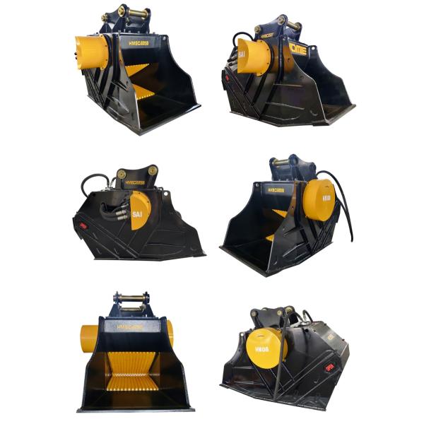 Rock Crush Excavator Attachments Concrete Crusher Bucket 20 Ton