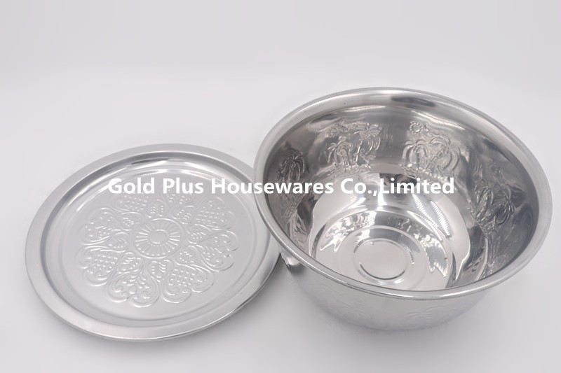 20cm Stainless Steel Basin Kitchen Round Soup Stock Pot With Cover