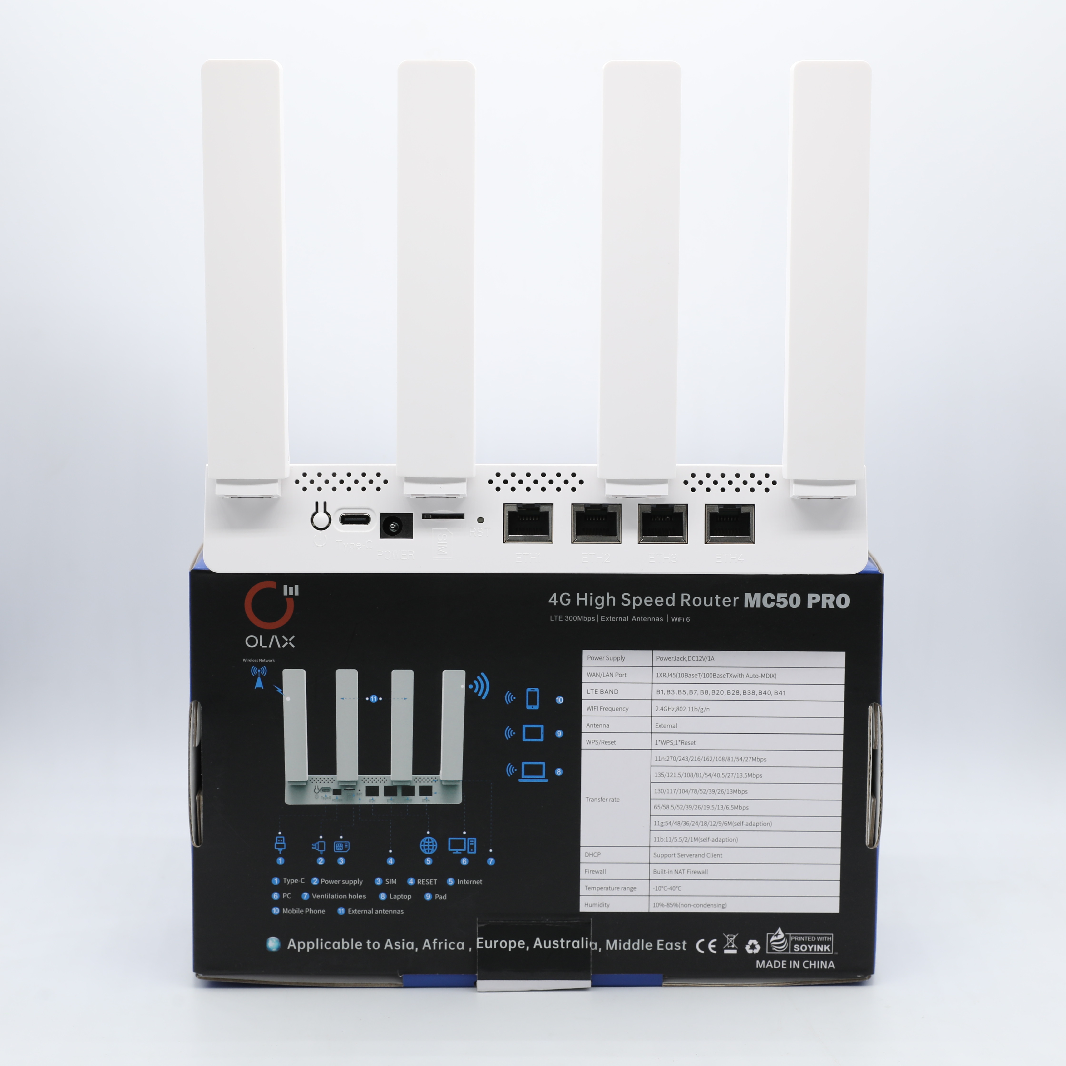 OLAX MC50 pro e sim card wireless 4g lte router cat4 CPE Modem for home router modem 4g lte sim card Hotspot wifi Router